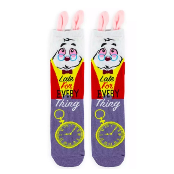 Disney Accessories - Disney Alice in Wonderland White Rabbit Socks